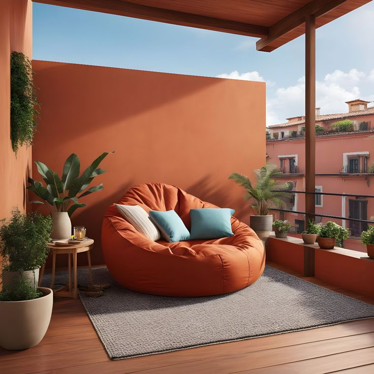 Colorful Bean Bag Fun on Your Balcony